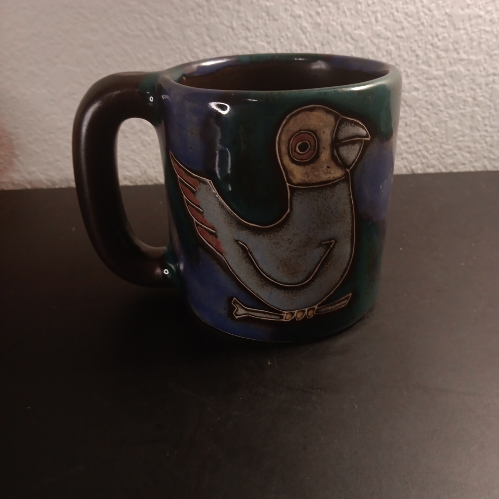 GORGEOUS NEW Mara Mexico Folk Art Owls 16oz Coffee Mug.